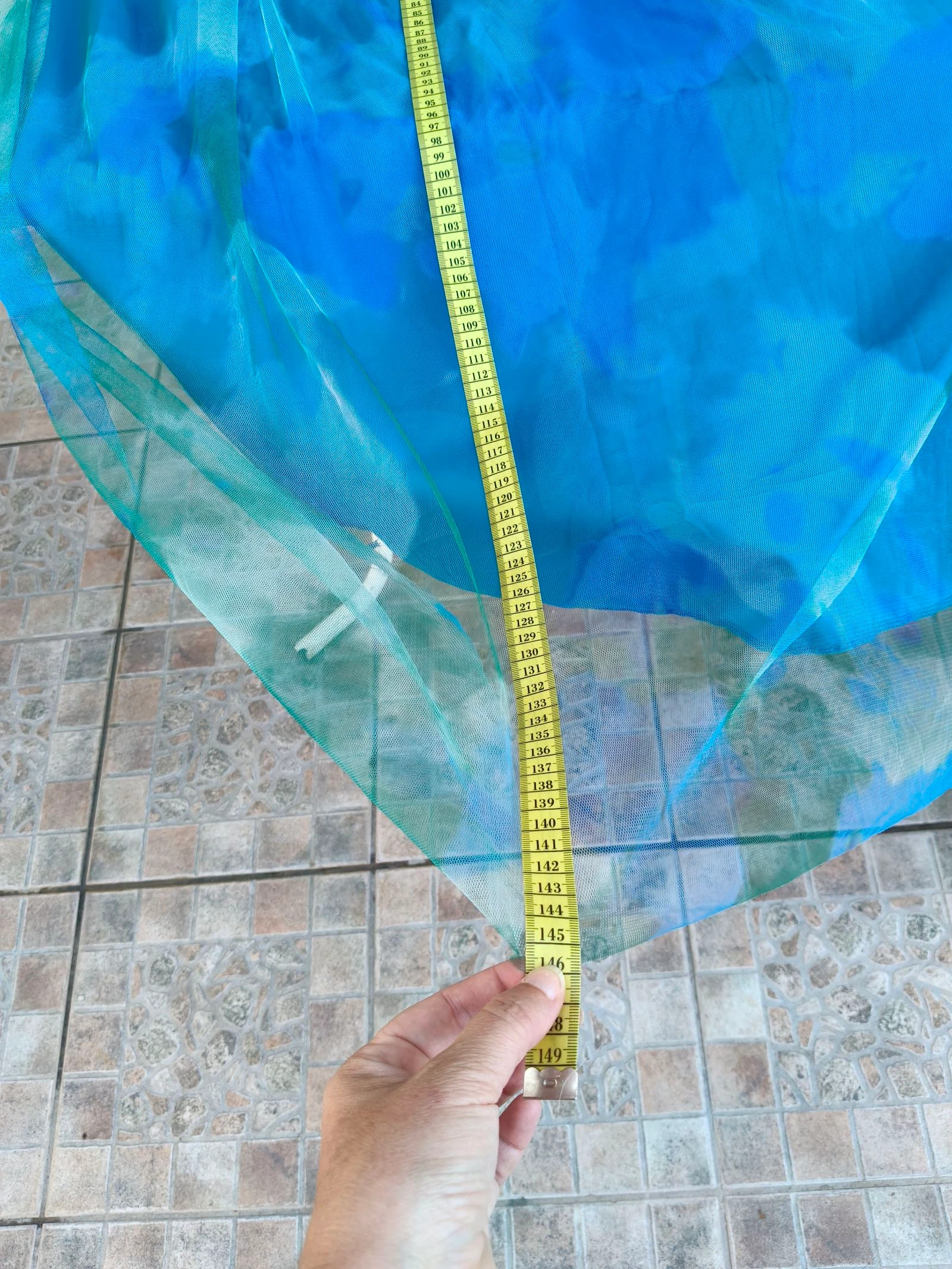 Vestido largo tule azul turquesa cut out – photo 11